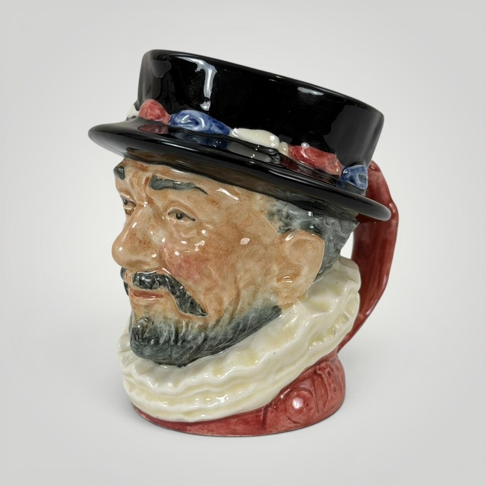 Vintage Royal Doulton Beefeaters Ceramic Toby Jug Mug 3.5in Multicolor England